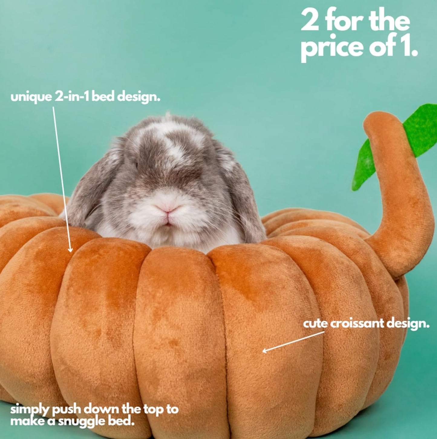 Hopp'd™ Guinea Pig Hideout & Bed – 2-in-1 Washable Tree Stump House | Rat, Ferret, Hamster, Bunny Bed Hideout | Waterproof, Anti-Slip, Chew-Proof | Free Pillow | Small Animal Accessories (Large)