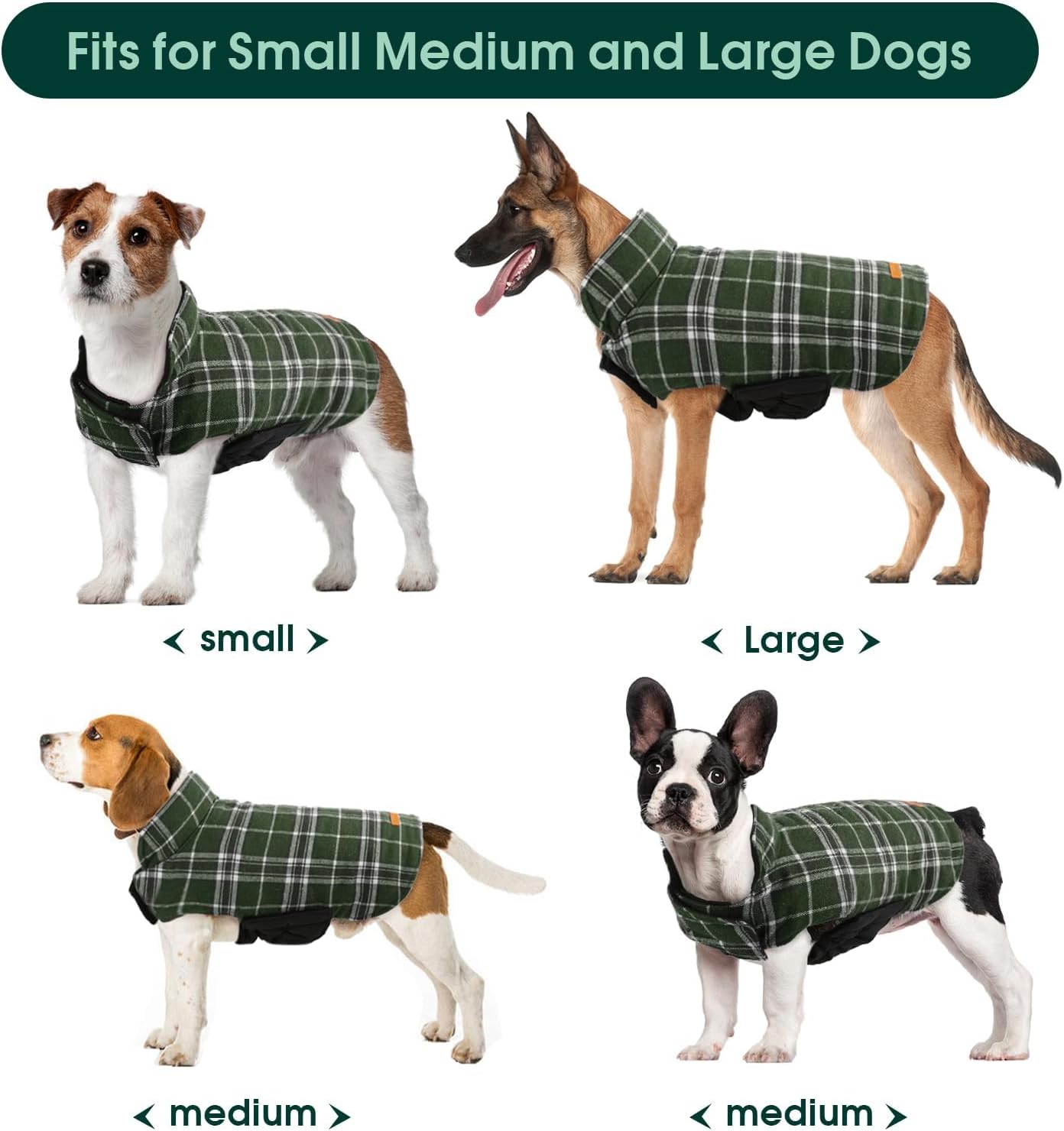 Kuoser Warm Dog Coat, Waterproof Dog Jacket for Extra Large Dogs, Adjustable Durable XXXL Doggie Winter Coat Reversible Puppy Cold Weather Apparel for Large Breed, Blue 3XL