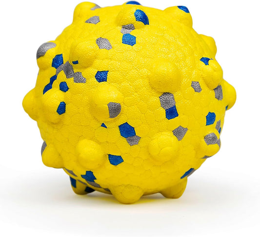 3.7'' Dog Balls for Dogs Aggressive Chewers Indestructible Tennis Durable Bouncy Interactive Dog Toy Balls for Fetch Game Floating Balls (Yellow Large)