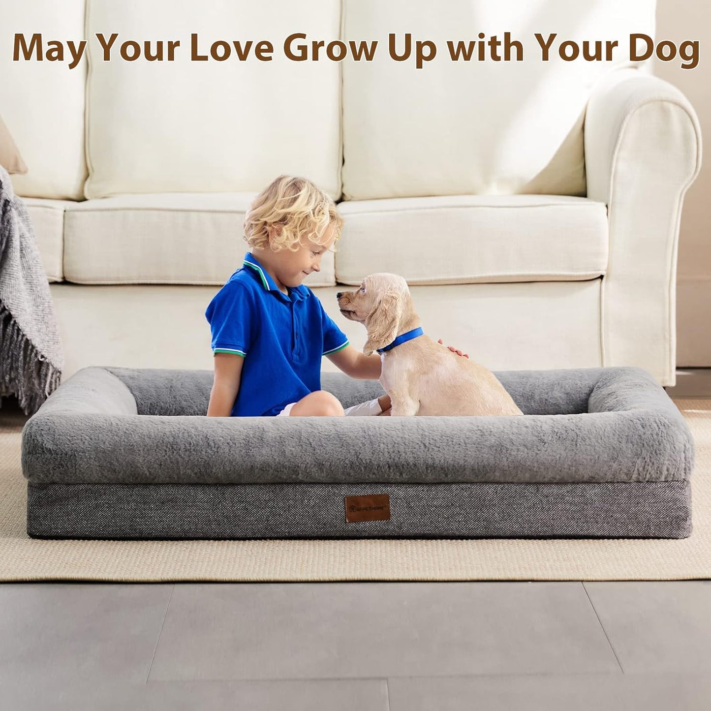 BFPETHOME Dog Beds for Small Dogs, Washable Dog Bed with Sides, Orthopedic Medium Sized Soft Mats with Removable Cover & Waterproof Pet Mat for Pet