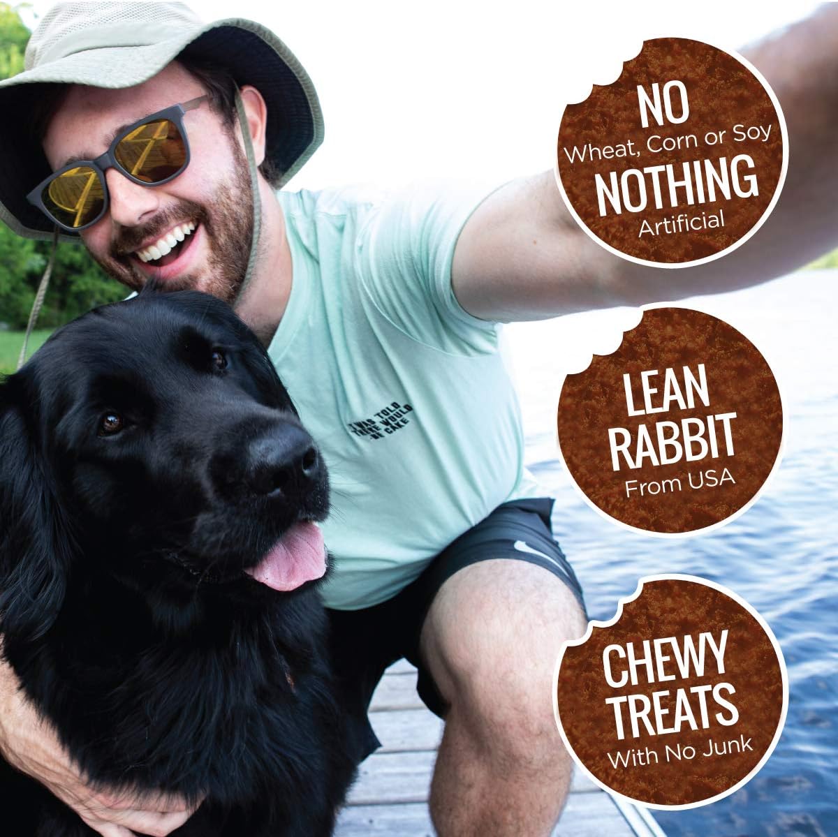 Smart Cookie All Natural Dog Treats - Rabbit & Pumpkin - Training Treats for Dogs with Allergies or Sensitive Stomachs - Soft Dog Treats, Grain Free, Chewy, Human-Grade, Made in USA - 5oz, Pack of 3