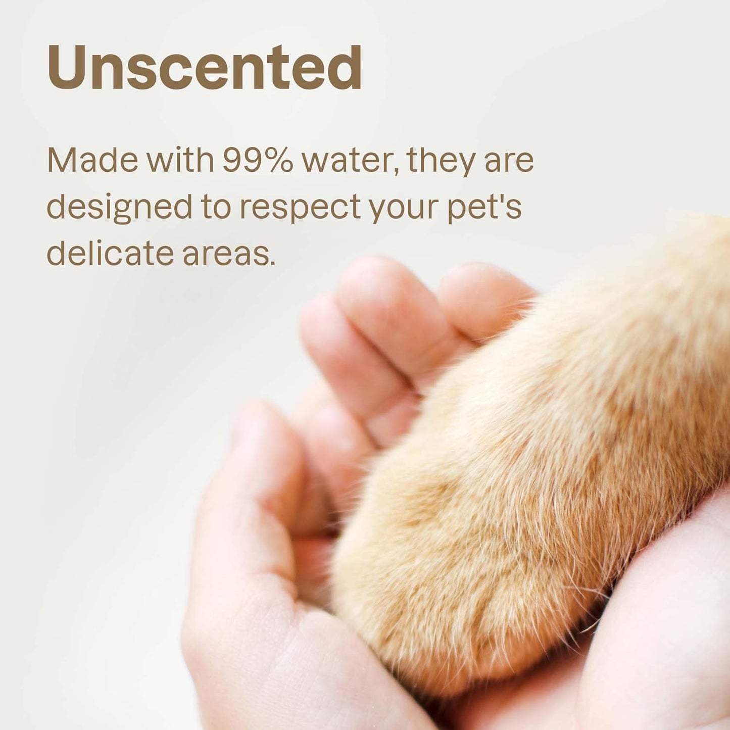 ATTITUDE Pet Wipes for Dogs & Cats, 99% Water, EWG Verified, Gentle & Unscented Cleaning Wipes for Paws, Ears, Face & Body, Deodorizing, Safe for Puppies & Kittens, 72 count