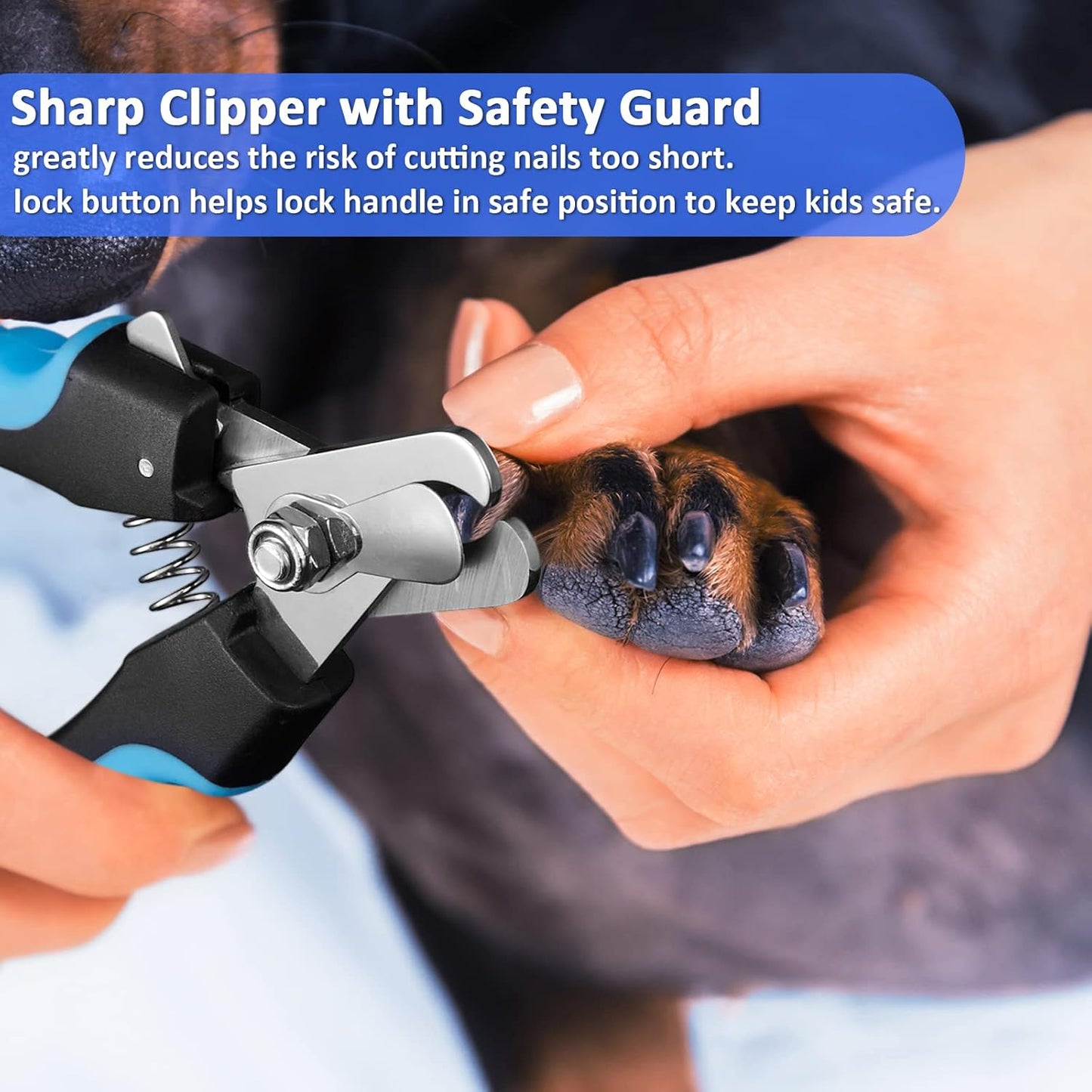 YABIFE Dog Nail Trimmers and Dog Nail Clippers Kit, Whisper Quiet Electric Grinder with Light, for Small, Medium, Large Dogs, Cats Toenail Grooming, 3 Speeds