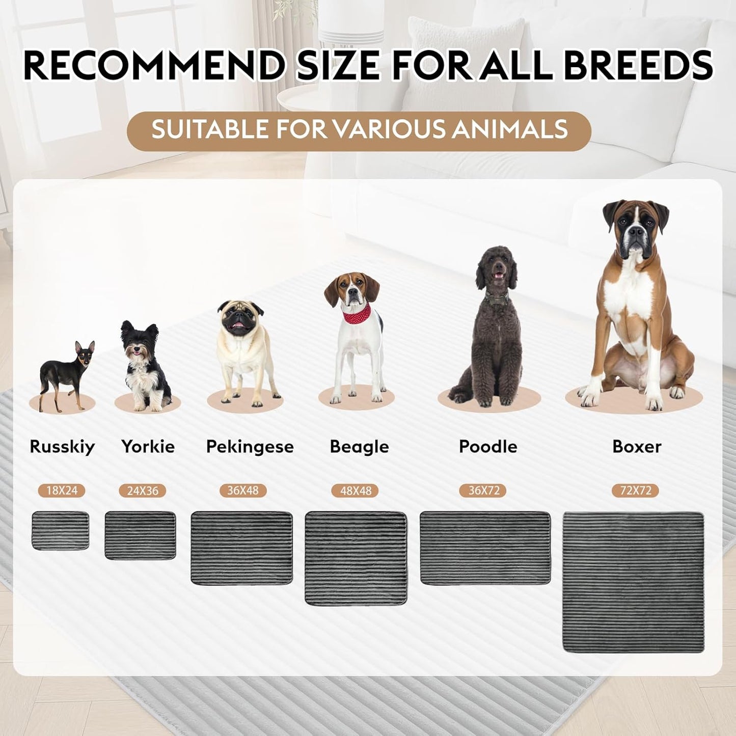 Flannel Washable Pee Pad for Dogs - 4 Pack Reusable Dog Pee Pads, Puppy Pads, Fast Absorb Pet Playpen Mat with Non-Slip Back, Waterproof Puppy Training Pad. (Dark Grey, 18" X 24")