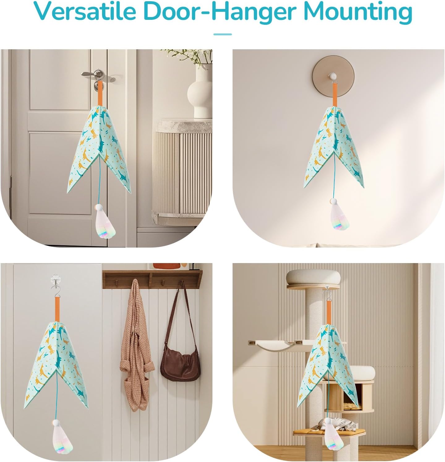 Interactive Cat Toys for Indoor Cats,Rechargeable Automatic Concealed Cat Feather Teaser,Motion Activated Enrichment Toys for Indoor Bored Adult Cats(Color)