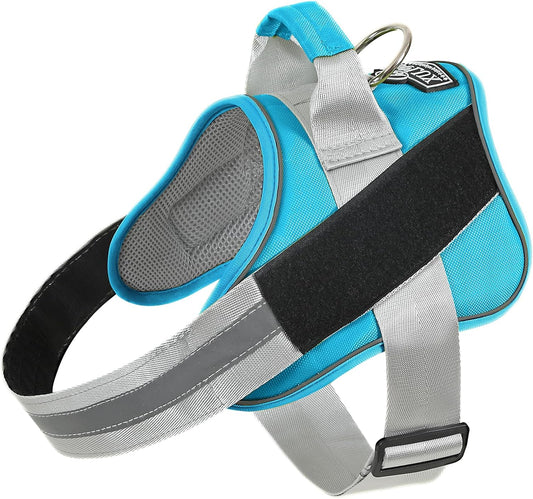 Bolux Dog Harness, No-Pull Reflective Dog Vest, Breathable Adjustable Pet Harness with Handle for Outdoor Walking - No More Pulling, Tugging or Choking (OceanicBlue, Small (Pack of 1))
