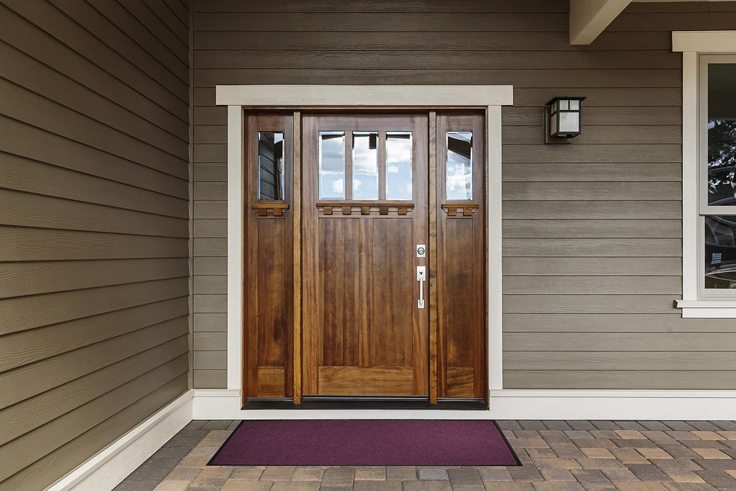 M+A Matting WaterHog Diamond | Commercial-Grade Entrance Mat with Rubber Border – Indoor/Outdoor, Quick Drying, Stain Resistant Door Mat (Grey, 4' x 8')