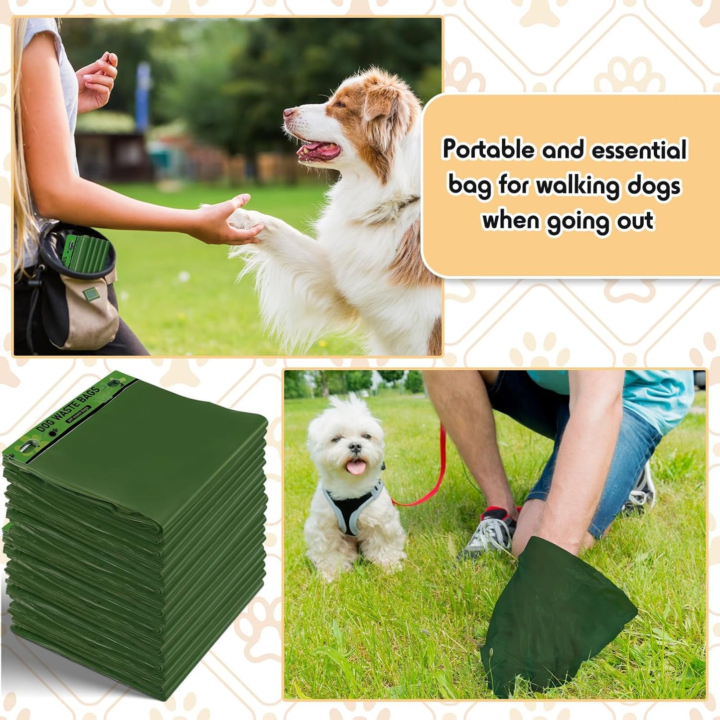 Ireer 5000 Pcs 50 Counts 5000 Pcs Header Bag Bulk Dog Pet Waste Bags Poop Easy Single Pull for Poop Dog Waste Station Fit Hang Hole Dispenser Home Outdoor (Green)
