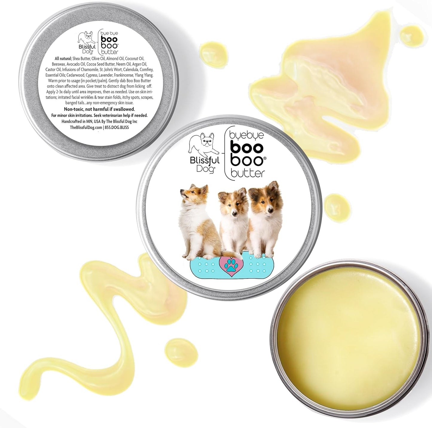 The Blissful Dog 2 oz TIN Shetland Sheepdog Booboo Butter