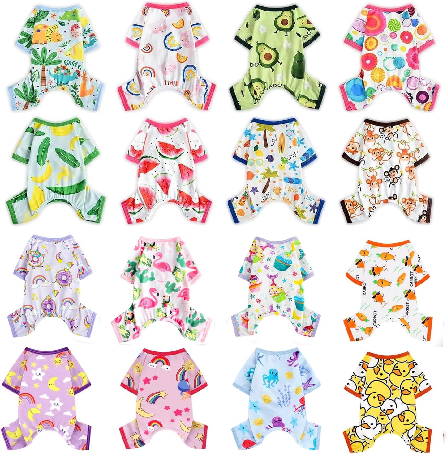 Dog Pajamas Pjs Spring Summer Dog Clothes for Small Dogs Girl - Boy - Medium Size Dogs, Soft Stretchy Puppy Clothes Doggie Onesies Cat Pet Jammies Outfit (Dinosaur Blue, XX-Large)