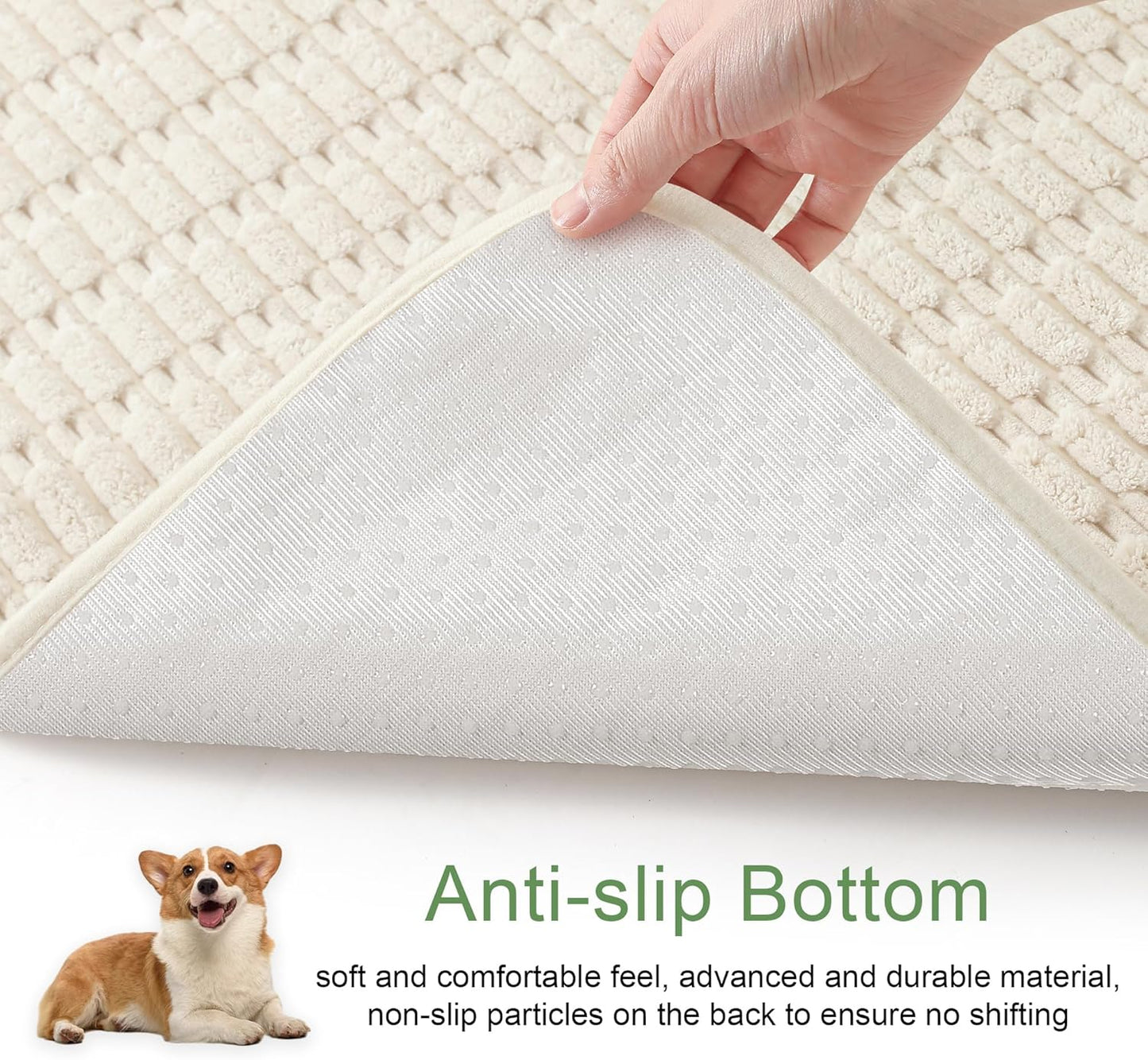 Washable Pee Pads for Dogs, 2 Pack Reusable Puppy Pads Dog Pads, Non-Slip Dog Pee Pads, Leakproof Pet Pee Pads Wee Wee Pads for Dogs. (Cream White, 34"x36"(Pack of 2))