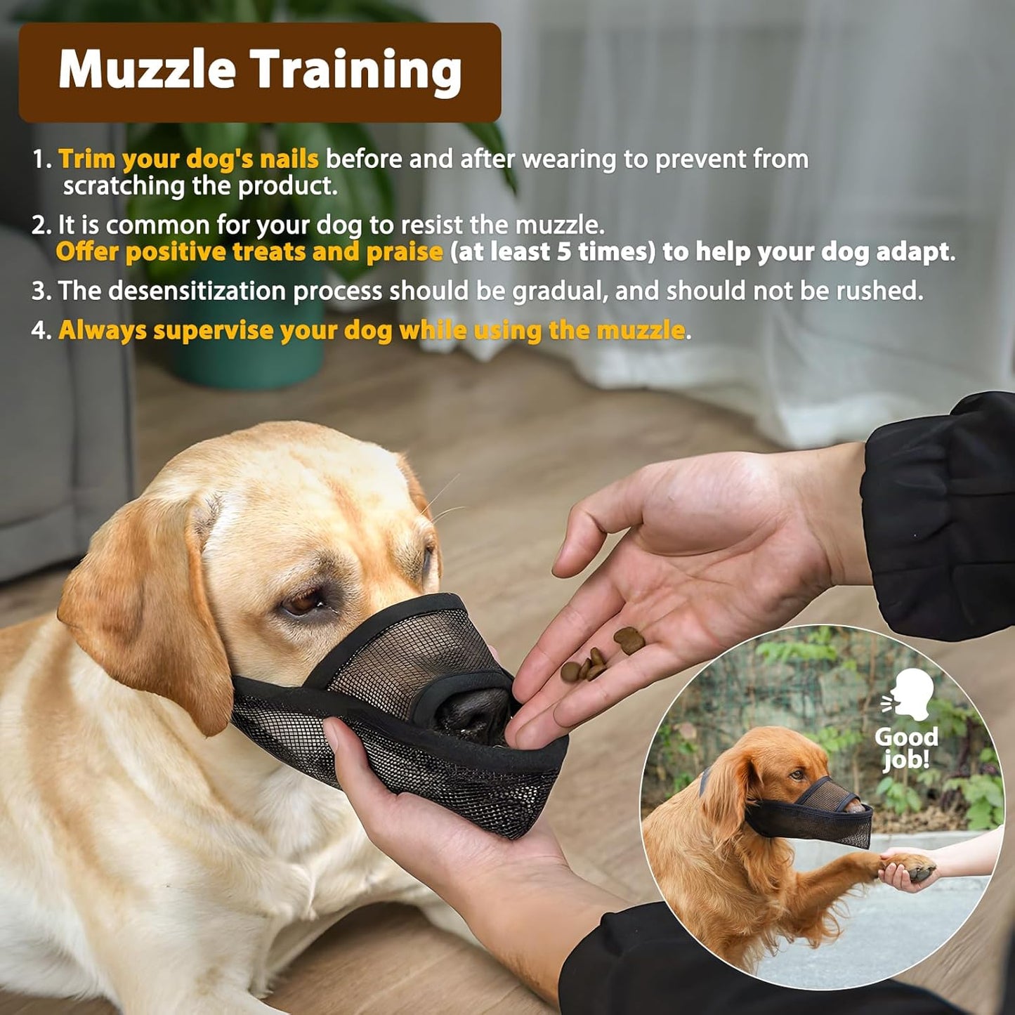 Crazy Felix Nylon Dog Muzzle for Small Medium Large Dogs Dachshund Beagle Poodle Labrador, Air Mesh Breathable and Drinkable Pet Mouth Guard for Anti-Biting Chewing Scavenging(S, Blue)