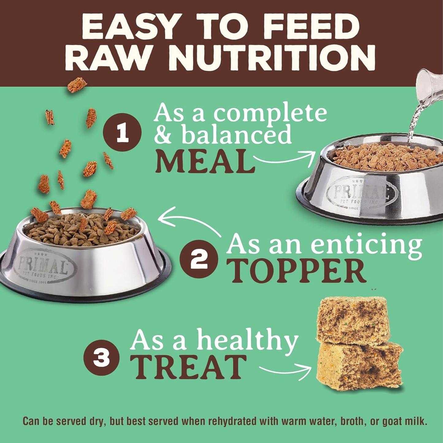 Primal Freeze Dried Dog Food Nuggets, Chicken, Complete & Balanced Meal, Also Use as Topper or Treat, Premium, Healthy, Grain Free, High Protein Raw Dog Food, 14 oz (Pack of 4)