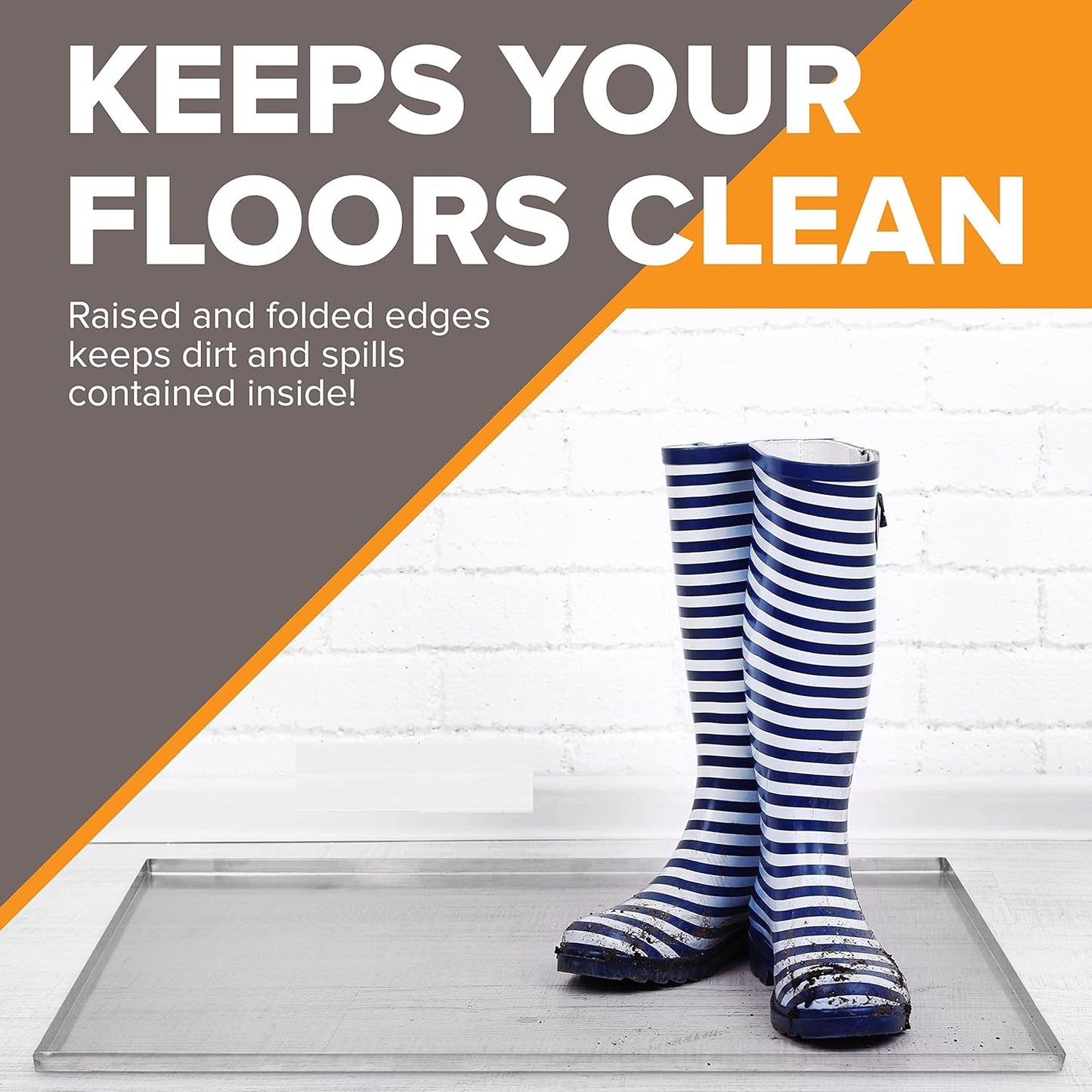 23.1" X 17.4" Metal Replacement Dog Crate Pan Chew Proof Crack Proof Pet Kennel Tray Central Dog Training Crate Pan Pet Supplies, Galvanized, 1" H