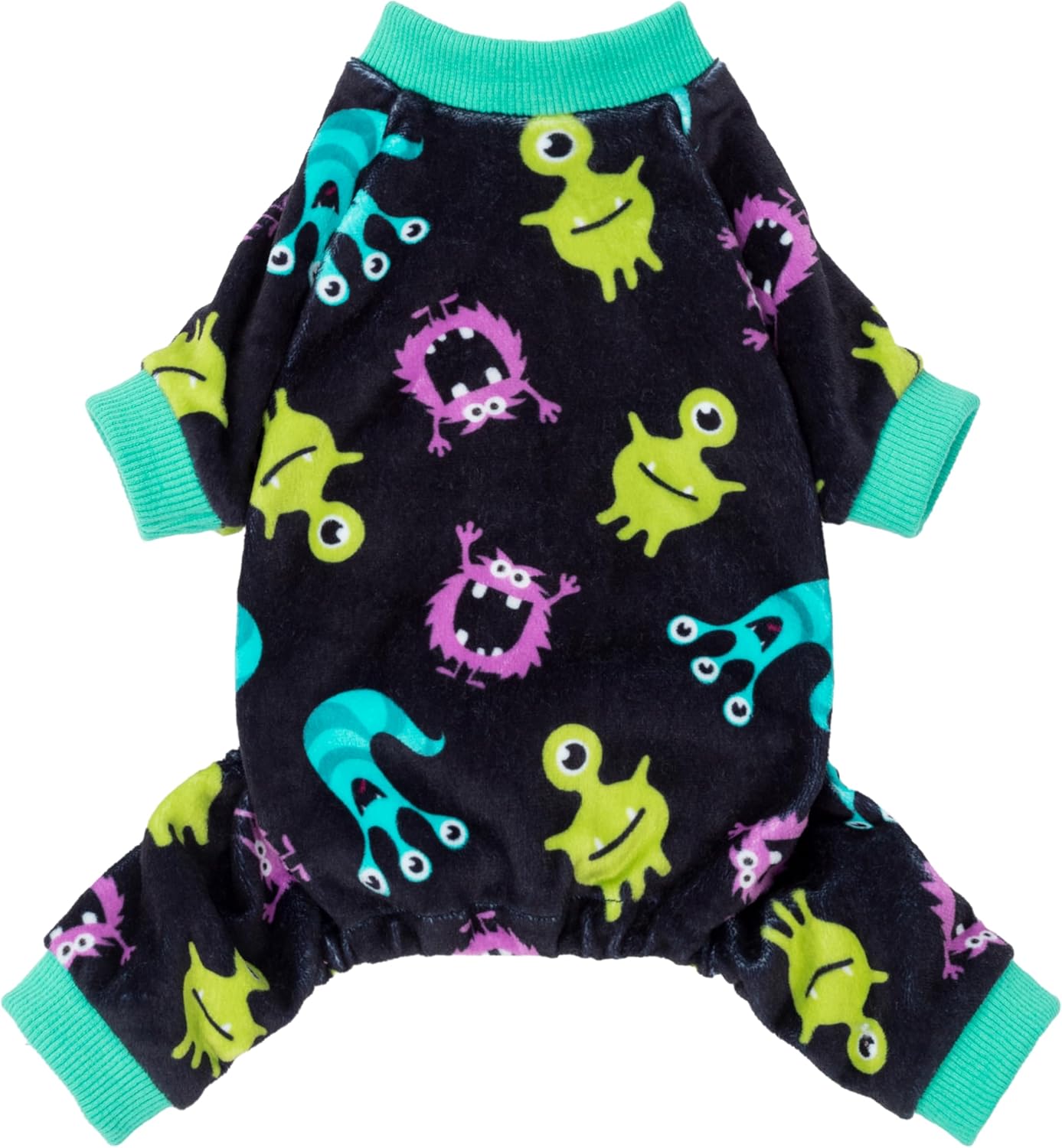 Fitwarm Cute Monster Halloween Dog Pajamas, Funny Costumes for Small Dogs Boy Girl, Festive Pet Clothes, Green, Purple, Black, Large