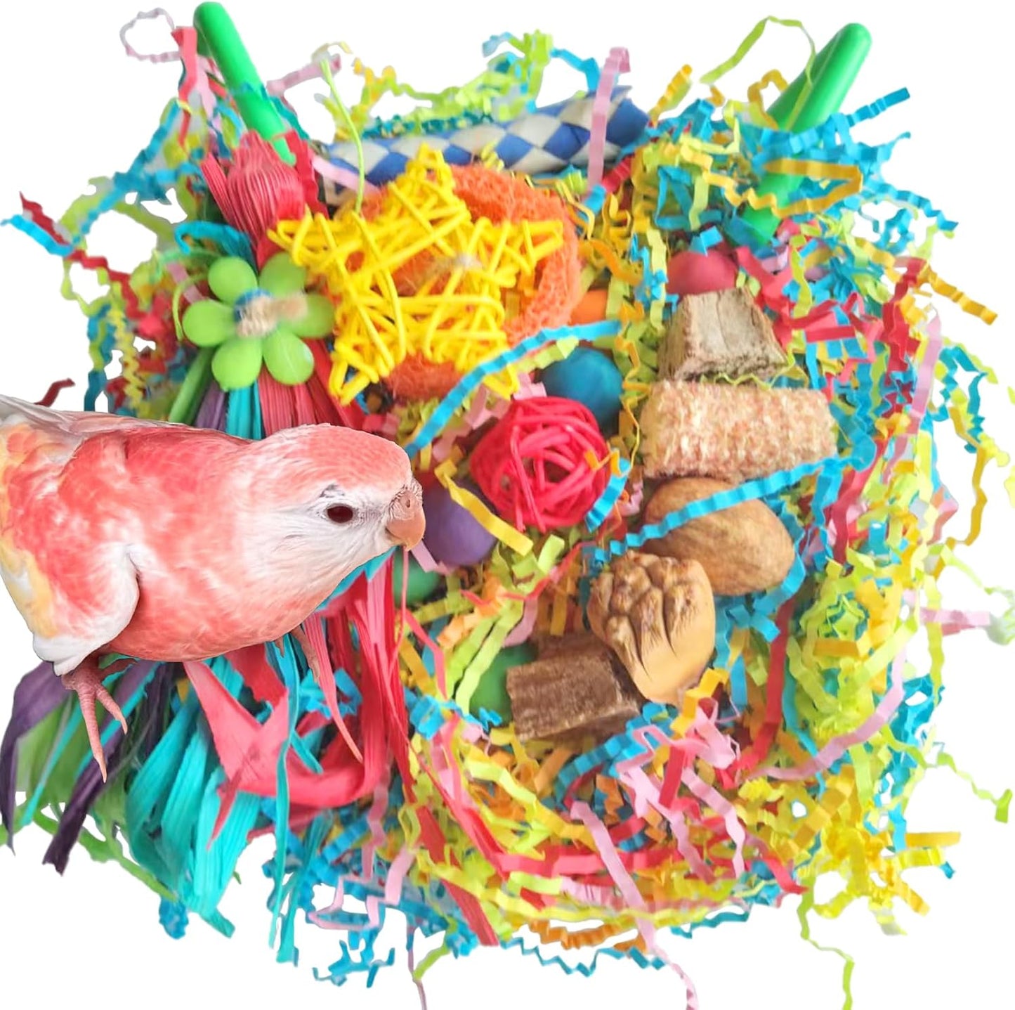 Bird Toys For Cockatiels, Tyotrbs Bird Toys For Conures Parakeet Toy BirdsToy For Parrots Birds Foraging Toy ParrotToys BirdCage Accessories Lovebird Cage Accessories for Small Birds