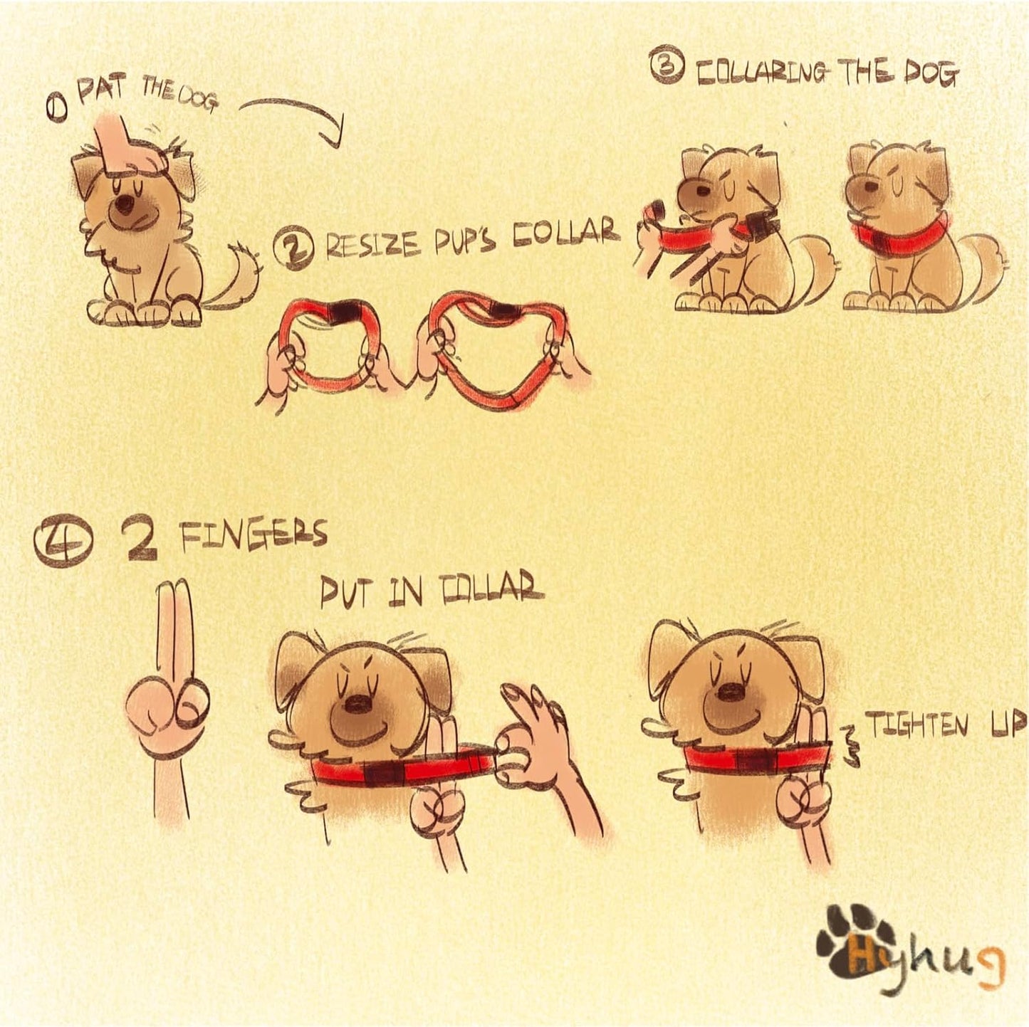 Hyhug Pets Solid Color Classic Regular Heavy Duty Basic Collar for Medium Dogs, Unique Design Adjustment Triglide Slide (Buckle) Can Attached Name Tag Accessories. (Medium, Rose Red)