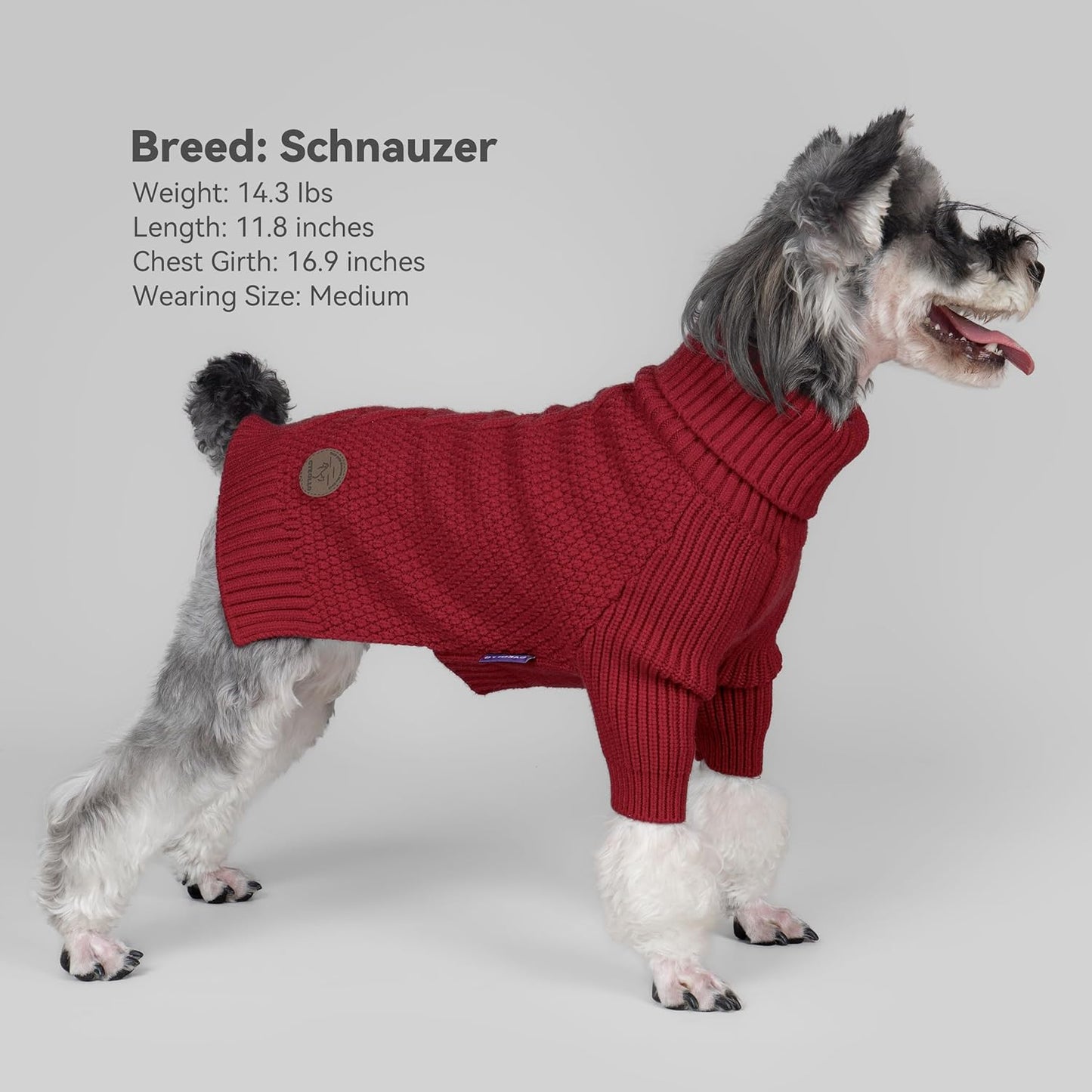 cyeollo Dog Sweater Warm Turtleneck Knitted Dog Christmas Sweaters with Sleeve Soft Winter Pet Clothes Sweaters for Dogs Girl