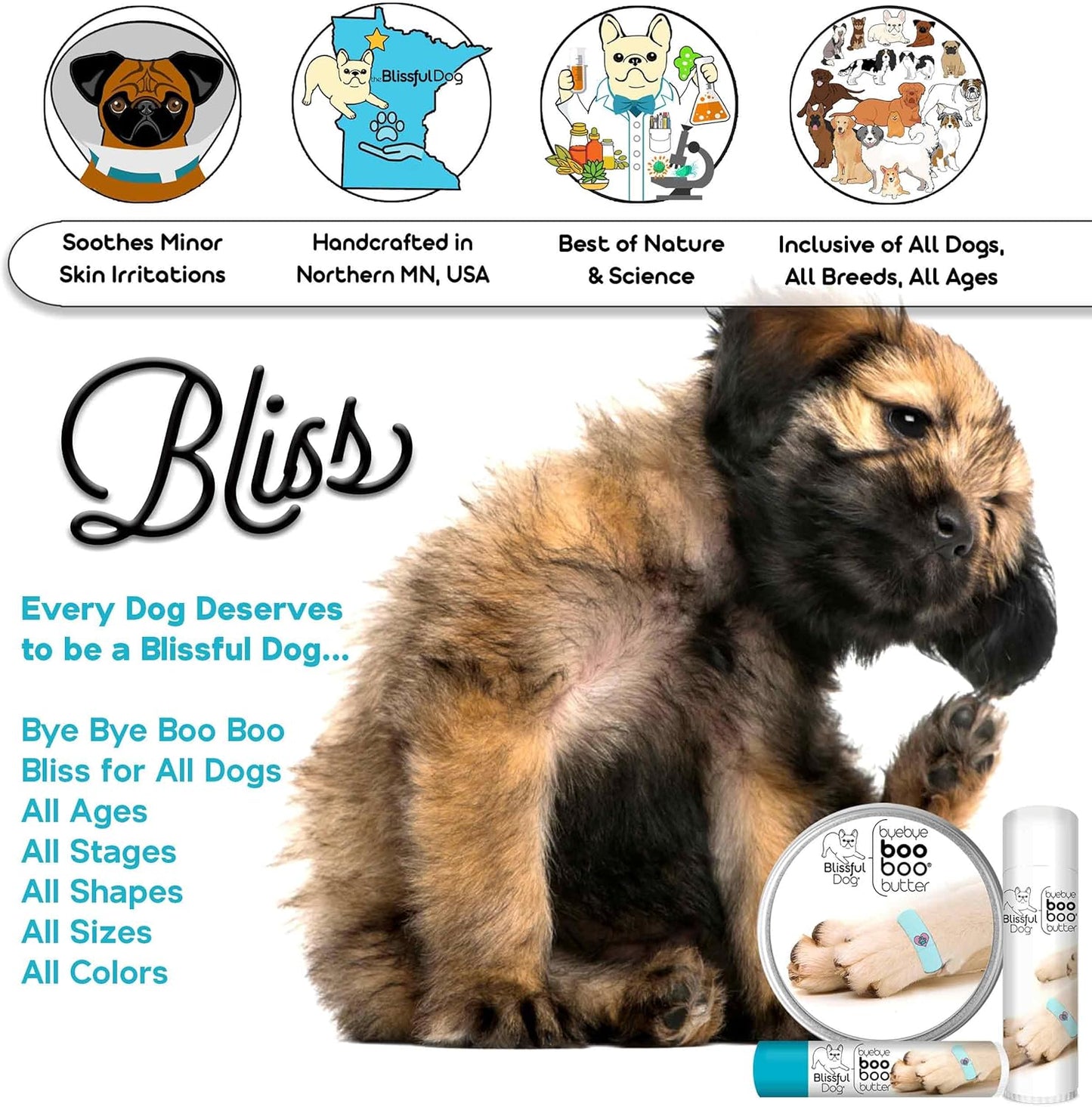 The Blissful Dog 8 oz TIN Basset Hound Booboo Butter