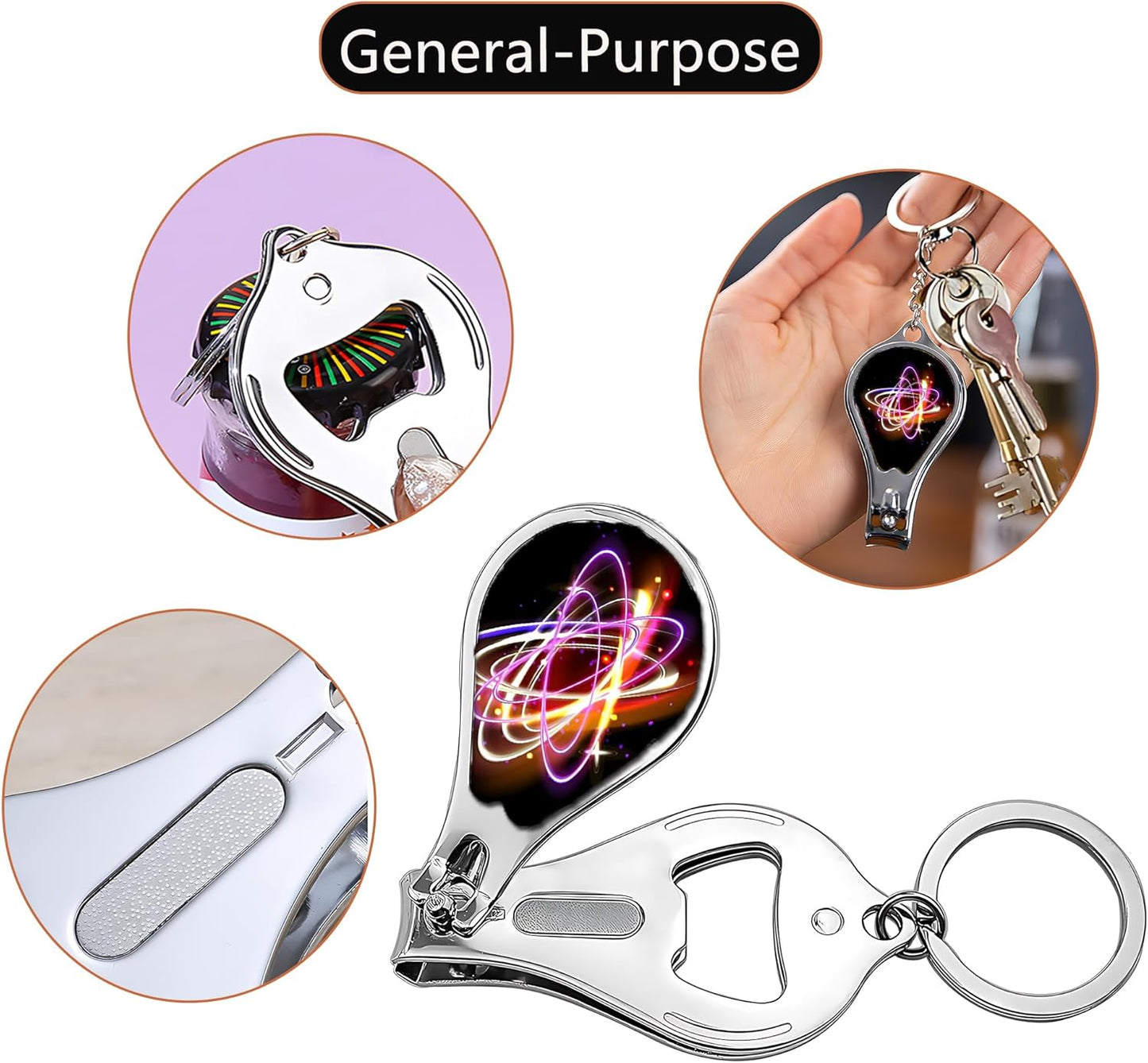 Nail Clippers for Men Women Sharp Keychain Fingernail Clipper 2 Pack Toenail Clippers Cute Nail Cutter Set Multifunction Cuticle Trimmer with Opener(Colorful)