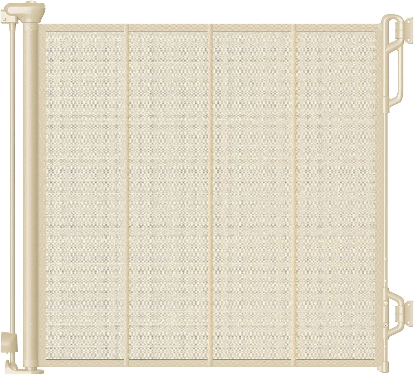 Reinforced Retractable Baby Gate or Mesh Dog Gate,Easy to Use for Stairs, Doorways, Hallways, Indoor, Outdoor, Wide Pet Gate 33.5" Tall, Extends to 55" Wide, Cream