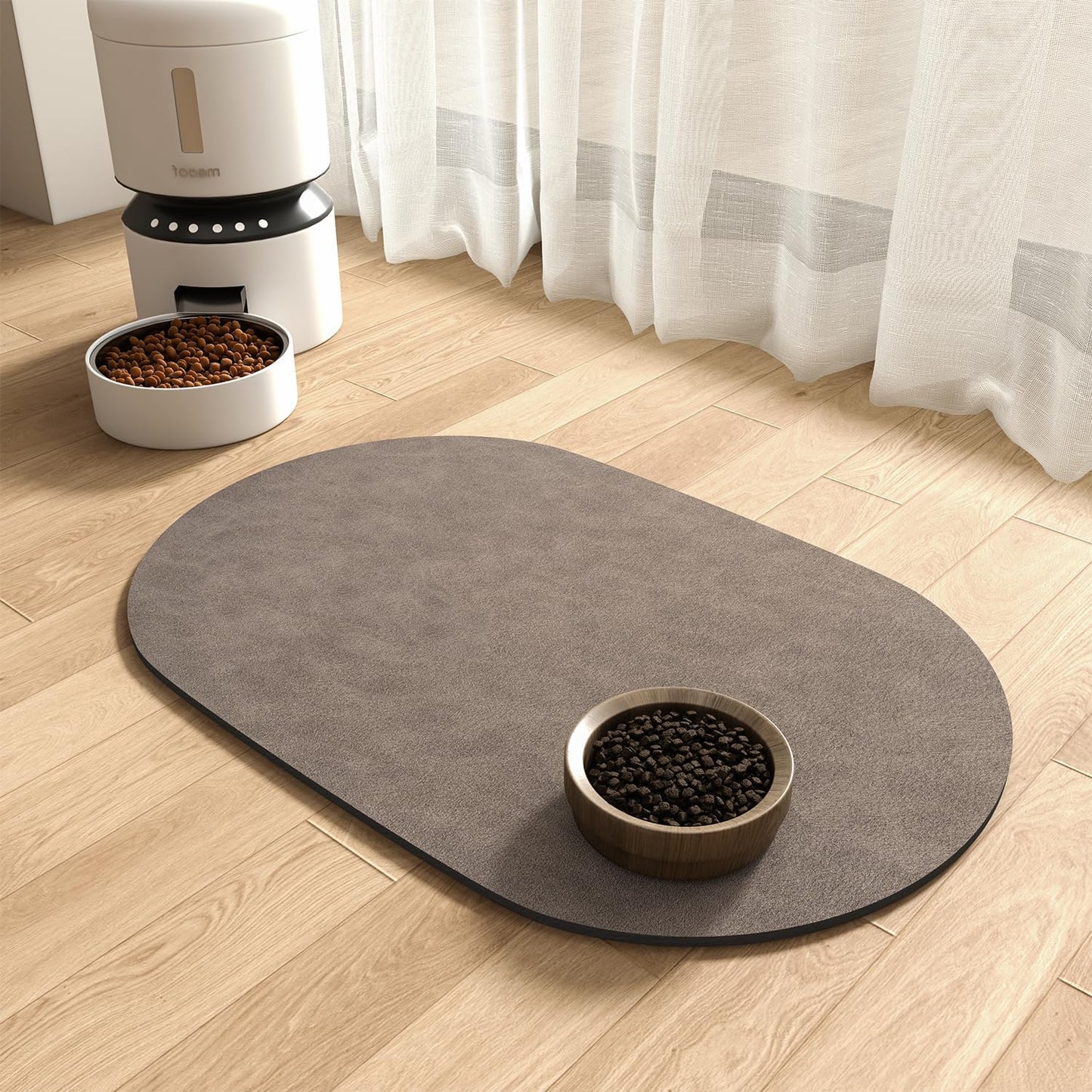 MontVoo Absorbent Dog & Cat Food & Water Bowl Mat - Quick Dry, No Stains, Easy Clean, Anti-Leakage & Anti-Slip, Pet Supplies