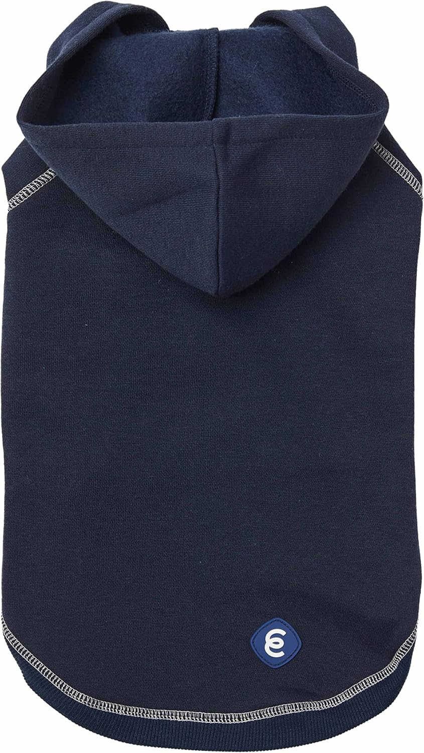 Blueberry Pet Essentials Soft & Comfy Midnight Blue Dog Hoodie Sweatshirt, Award-Winning Clothes for Medium Sized Dogs, Jersey for Small Dogs, 10" Back Length, Cozy Hoodie with Hood & Fleece