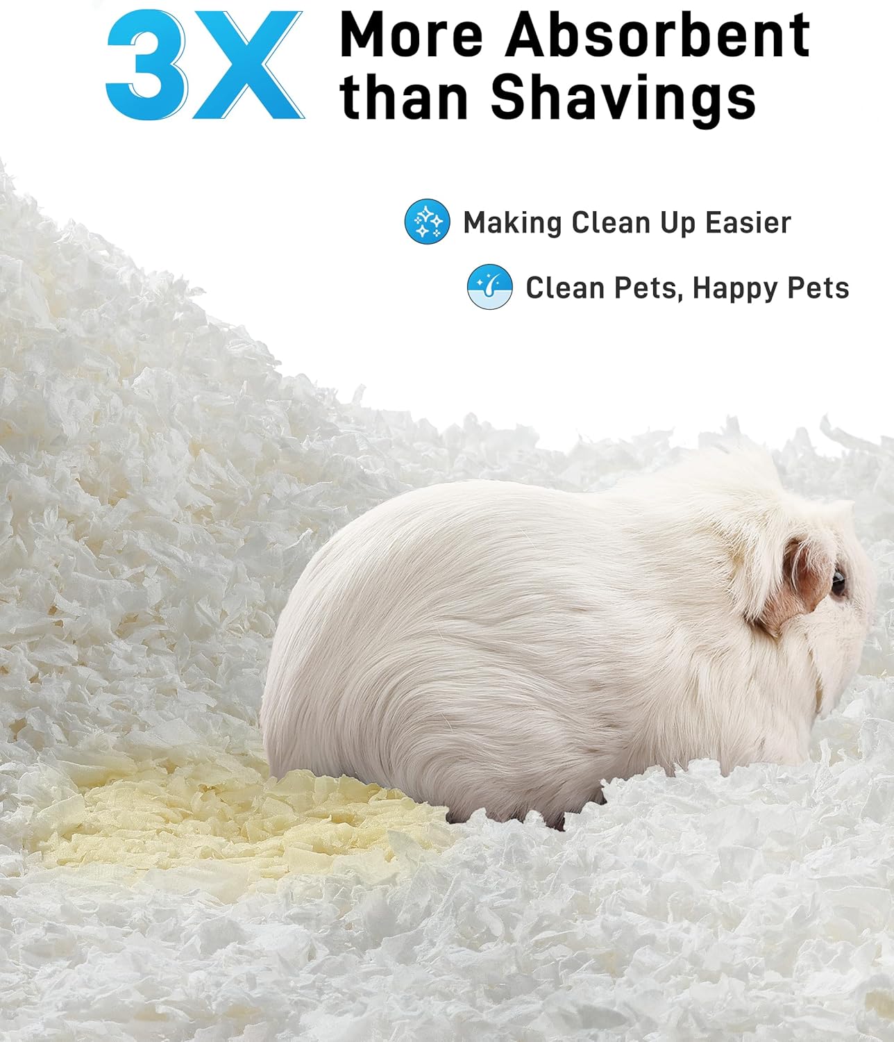 BUCATSTATE Hamster Bedding 70L, 99% Dust-Free Guinea Pig Bedding Odor Control Paper Bedding, Cozy Small Animal Bedding for Rabbit Rat Syrian Dwarf Hamsters Gerbils (White)