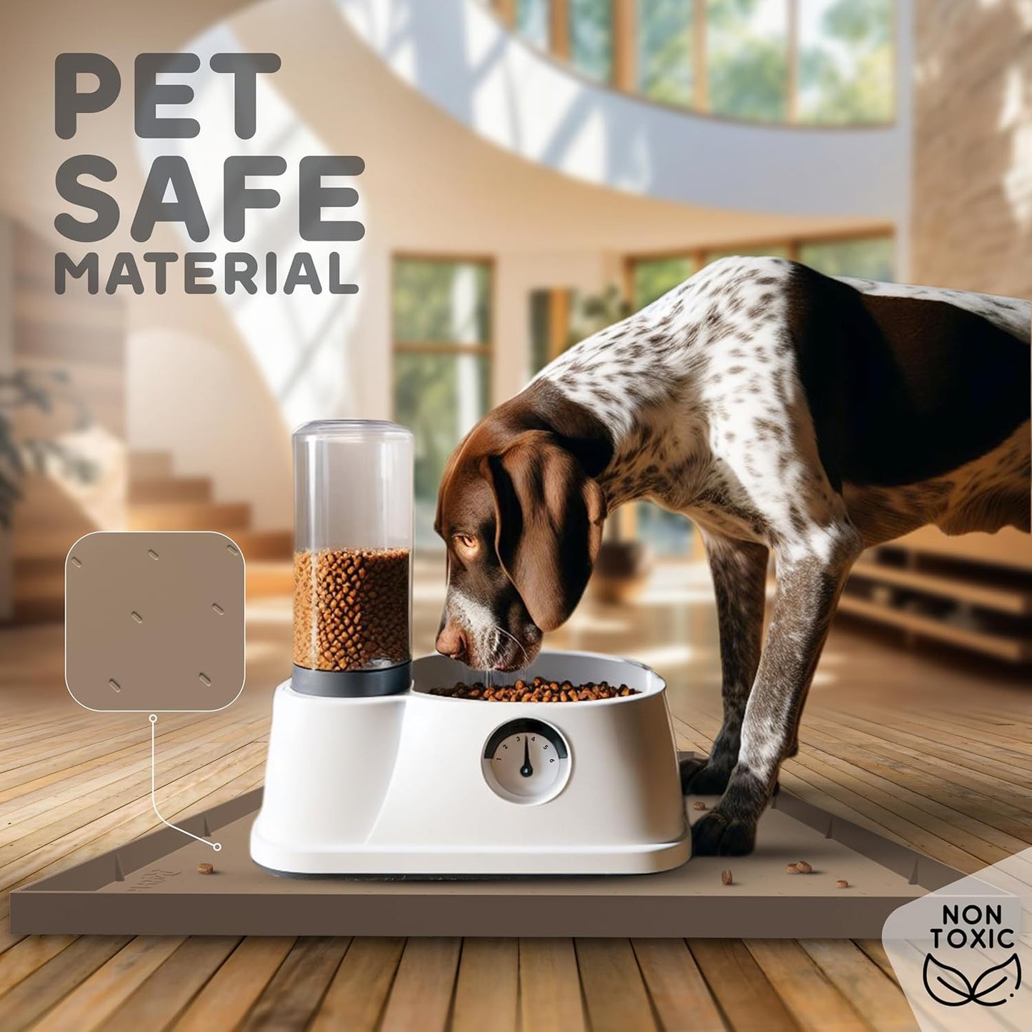 32x24x1” XL Dog Food Mat - All Purpose Under Sink Liner, Washer and Dryer Covers for The Top, Silicone Griddle Mat for Blackstone - Raised Edges Dog Mat for Food and Water Prevent Spill, Waterproof