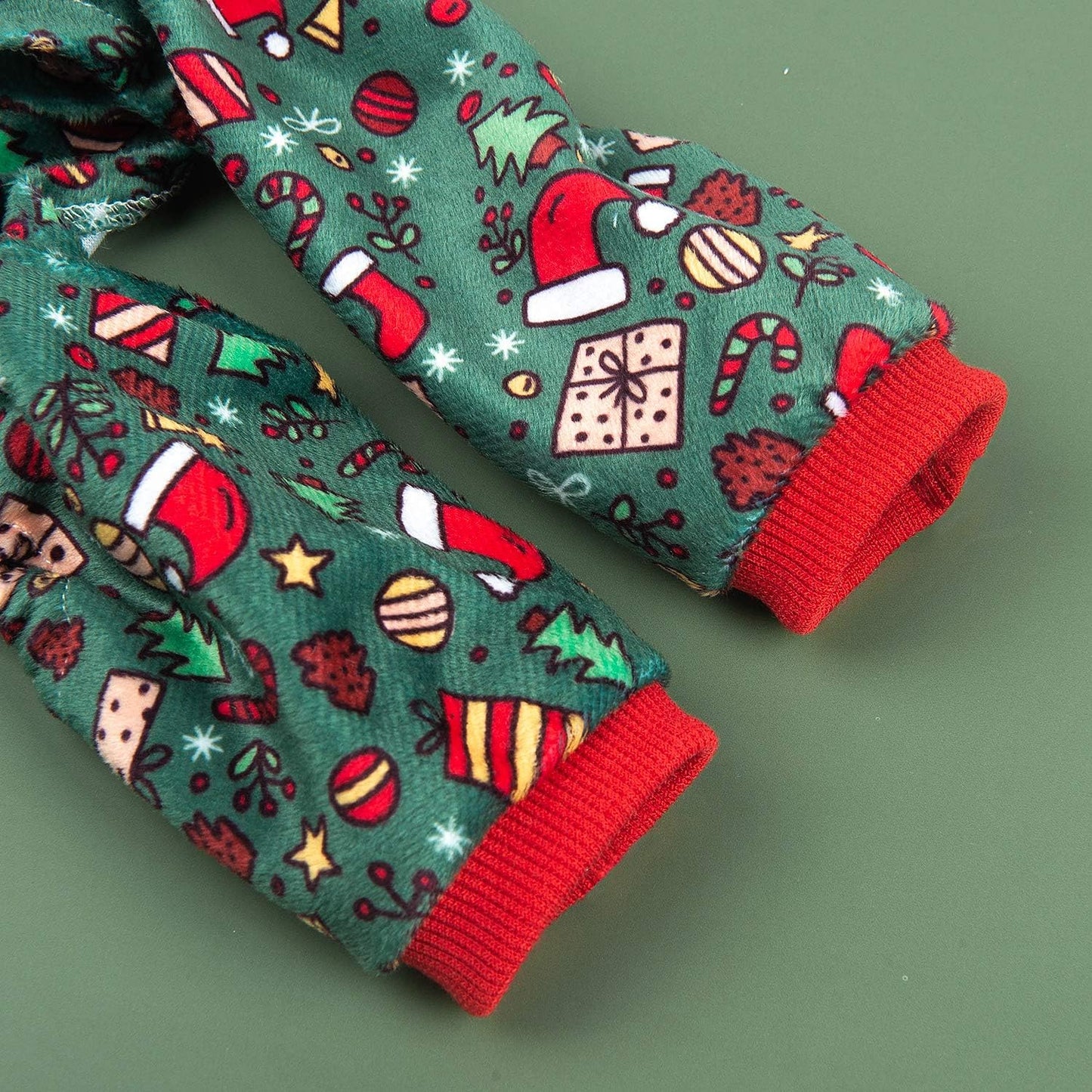 CuteBone Dog Christmas Pajamas Puppy Onesies Small Dogs Soft Pjs Coat Cat Apparel Comfy Pet Clothes Outfit Doggie Bodysuit P111XS