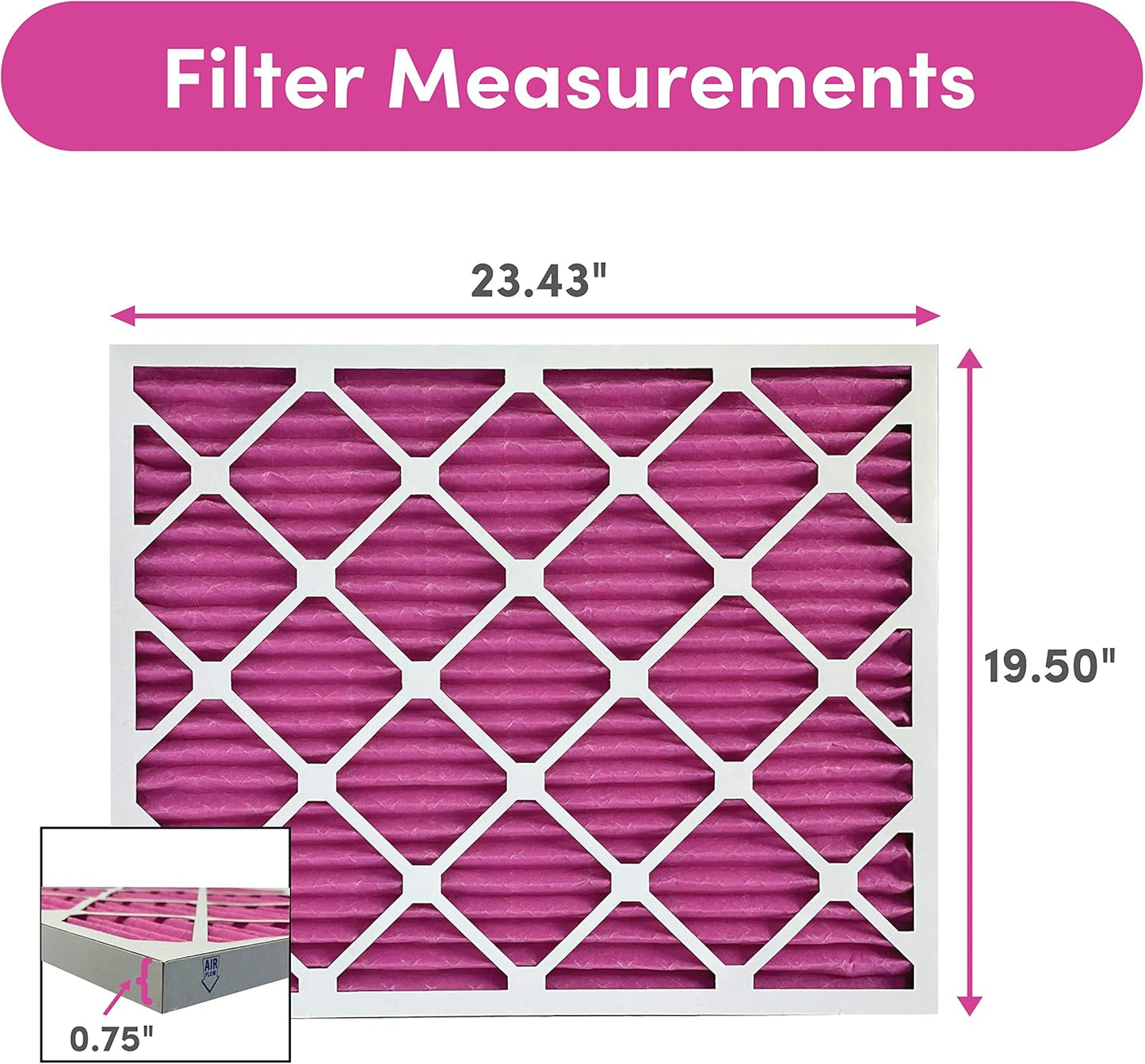 Colorfil 20x24x1 Air Filter (6-Pack) | Made in the USA | Color Changing | Remove Cat and Dog Odor | MERV 8 for Pet Hair Dander and Dust | 19.5"x23.5"x0.75" Exact Size