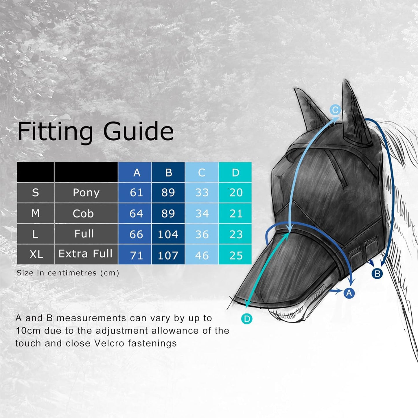 Harrison Howard CareMaster Horse Fly Mask Half Face with Ears Moonlight Silver Large Full Size