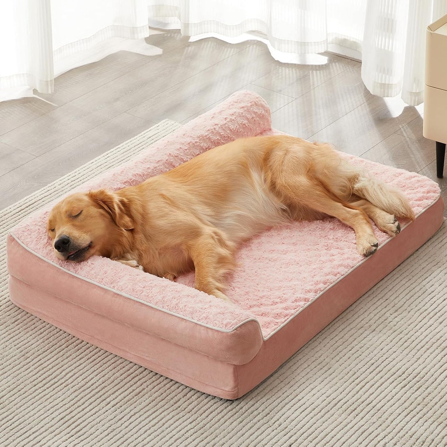 BFPETHOME Orthopedic Dog Beds for Large Dogs-Waterproof Sofa Dog Bed with Removable Washable Cover, Large Dog Bed with Waterproof Lining and Nonskid Bottom,Pet Bed for Large Dogs