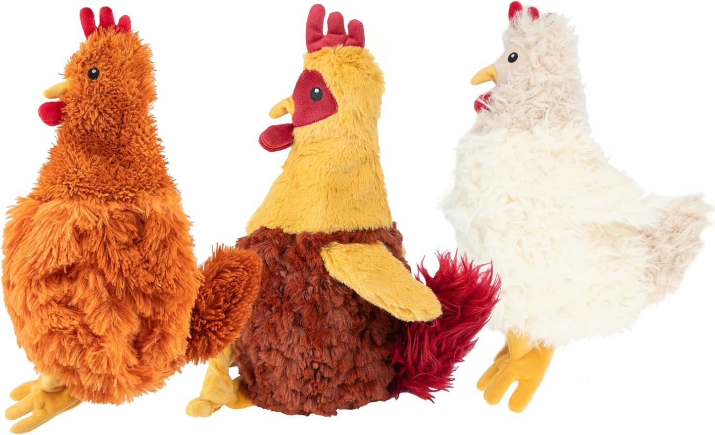 Best Pet Supplies Interactive Squeaky Dog Chew Toy, Ideal Dog Toys for Chewers, Small, Medium & Large Dogs, and Fetch Lovers - Crinkle Chicken (Brown), Large