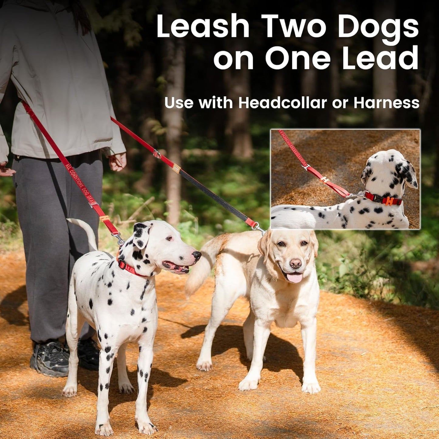 HOWGO 8-in-1 Multifunctional Hands Free Dog Training Leash with Padded Handle, 8.5 FT Nylon Adjustable Length, Lightweight Aviation Aluminum, Crossbody Waist Leash for Puppy Medium Large Dogs (Yellow)