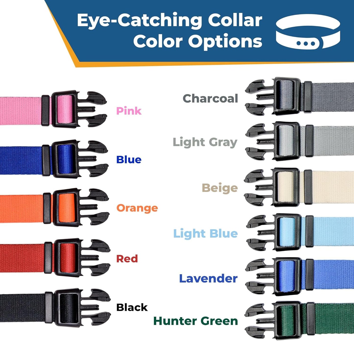 GoTags Reflective Personalized Dog Collar with Nameplate, Adjustable Dog Collar with Custom Engraved Steel Slide On Pet ID Tag, Silent, No Noise Dog Tag for Large Medium or Small (Beige, Large)