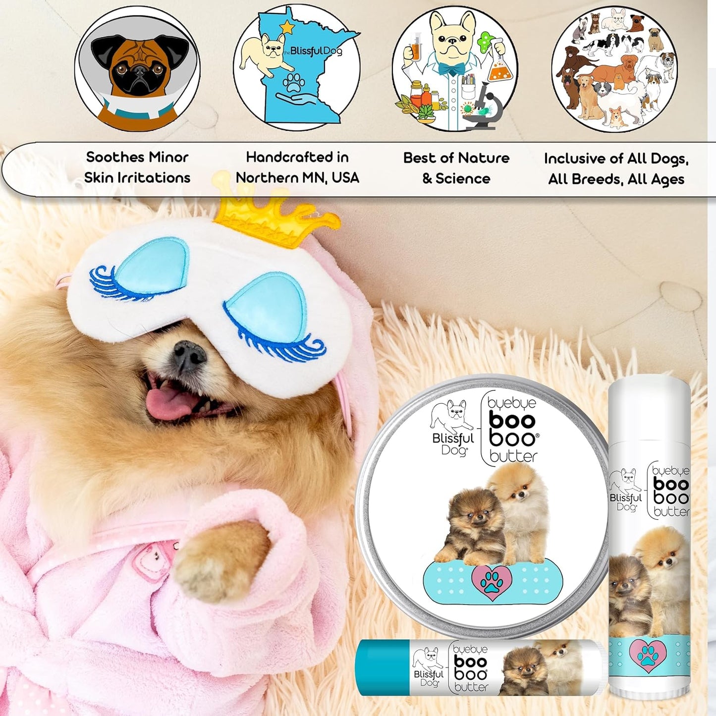 The Blissful Dog 4 oz TIN Pomeranian Booboo Butter