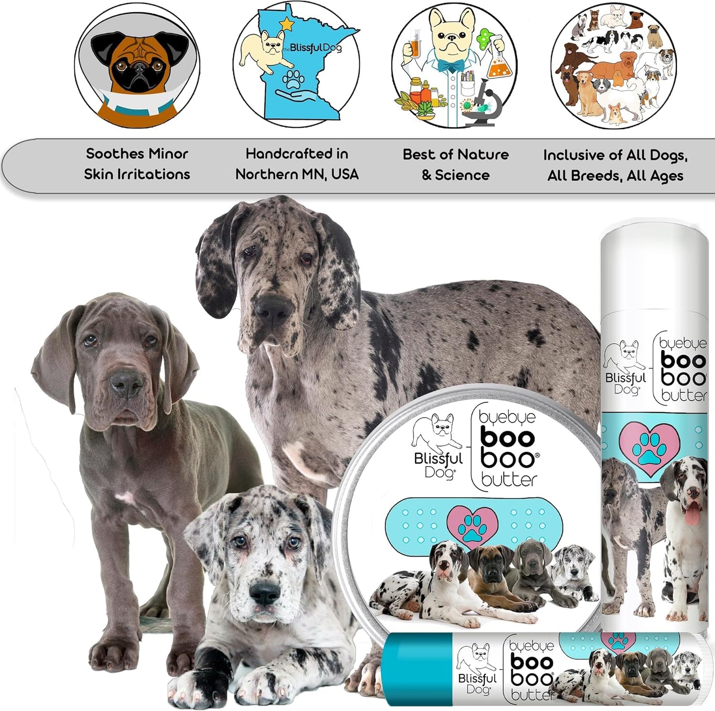 The Blissful Dog 2 oz TIN Great Dane Booboo Butter