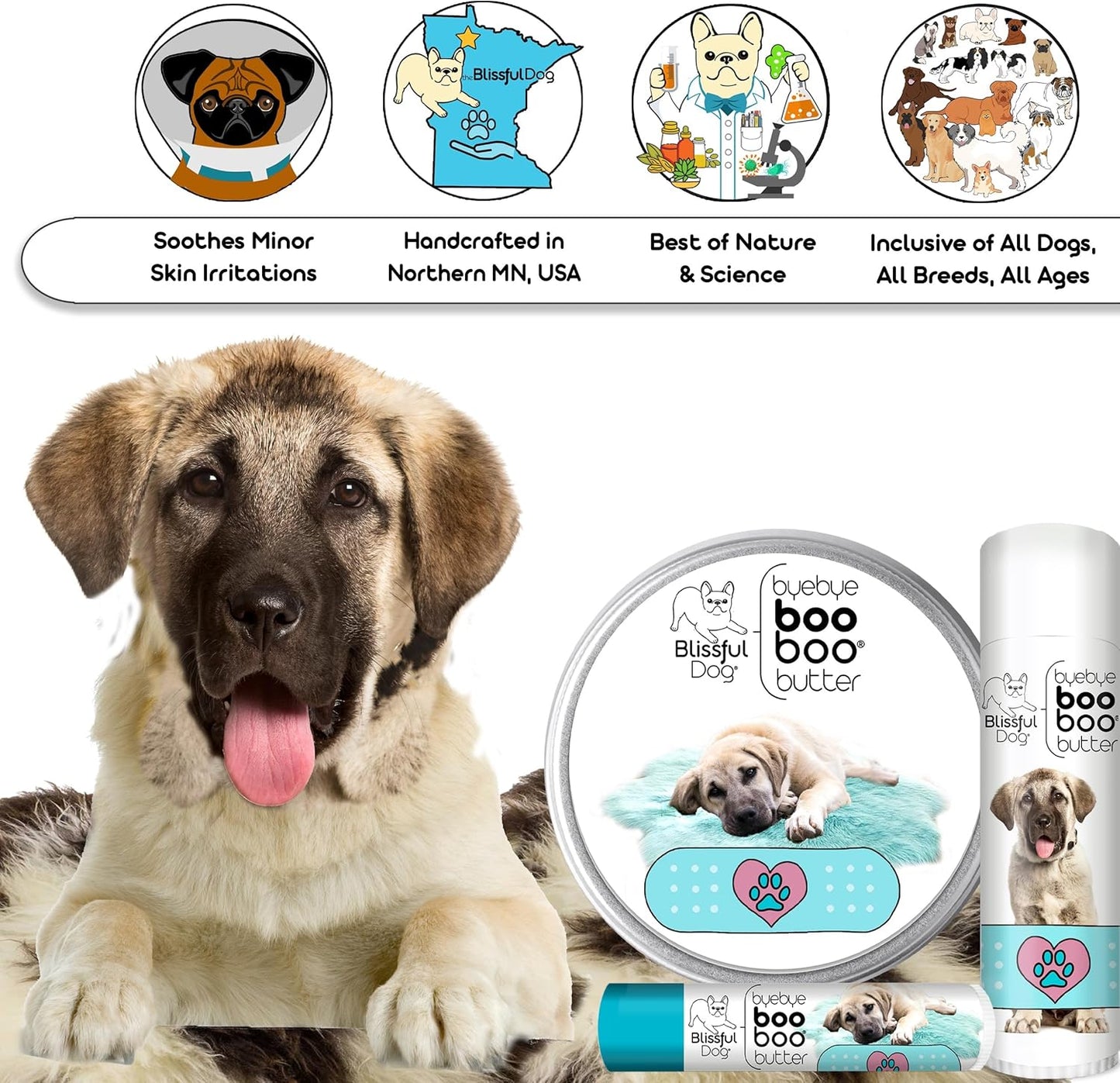 The Blissful Dog Anatolian Shepherd Boo Boo Butter, 0.50 Ounce
