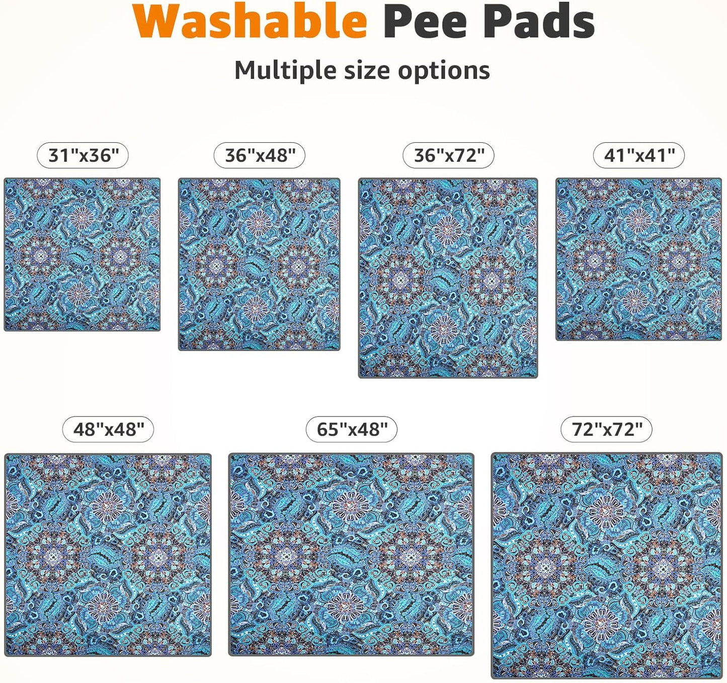 LOOBANI Washable Pee Pads for Dogs, 2 Pack Super Absorbent Reusable Puppy Pads Leakproof Dog Traning Pads, Waterproof Non-Slip Whelping Pad for Floor, Playpen, Crate, Couch-48 x48 (Green)